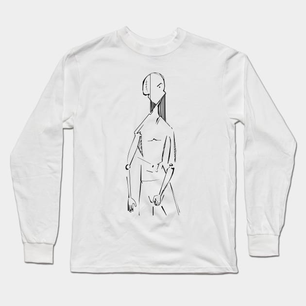 Michael Jackson Android Illustration Long Sleeve T-Shirt by Ambient Abstract